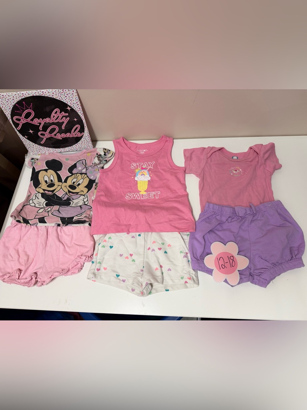 Pink "Stay Sweet" Tank Top and Heart Shorts Set